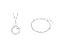 s.Oliver Kette mit Anhänger 925 Sterling Silber Damen Halsschmuck & Armband Edelstahl Damen Armschmuck, 16+4 cm, Silber, Kommt in Schmuck Geschenk Box, 2022713