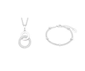 s.Oliver Kette mit Anhänger 925 Sterling Silber Damen Halsschmuck & Armband Edelstahl Damen Armschmuck, 16+4 cm, Silber, Kommt in Schmuck Geschenk Box, 2022713