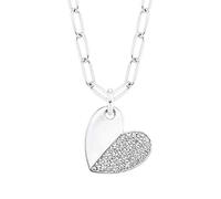 s.Oliver Kette mit Anhänger 925 Sterling Silber Damen Halsschmuck, mit Zirkonia synth., 42+3 cm, Gold, Herz, Kommt in Schmuck Geschenk Box, 2028515
