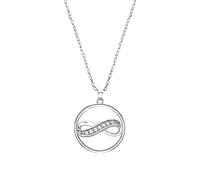 s.Oliver Kette mit Anhänger für Damen, 925 Sterling Silber, Zirkonia|Infinity