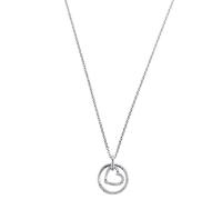 s.Oliver Kette mit Anhänger 925 Sterling Silber Damen Halsschmuck, mit Zirkonia synth., 42+3 cm, Silber, Herz, Kommt in Schmuck Geschenk Box, 2034371