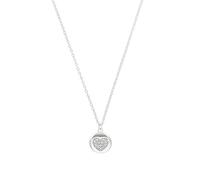 s.Oliver Kette mit Anhänger 925 Sterling Silber Damen Halsschmuck, mit Zirkonia synth., 42+3 cm, Weiß, Herz, Kommt in Schmuck Geschenk Box, 2037812