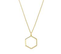 s.Oliver Kette mit Anhänger für Damen, 925 Sterling Silber vergoldet | Hexagon