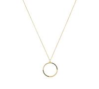 s.Oliver Kette mit Anhänger Damen, Schwarz, Ring, 22 mm, Zirkonia synth., Schwarz, 1,4 mm, Silber 925, gelbvergoldet 2034886