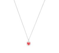 s.Oliver Kette mit Anhänger 925 Sterling Silber Mädchen Kinder Halsschmuck, 37+3 cm, Rot, Herz, Kommt in Schmuck Geschenk Box, 2038778