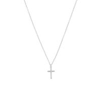 s.Oliver Kette mit Anhänger 925 Sterling Silber Mädchen Kinder Halsschmuck, mit Zirkonia synth., 37+3 cm, Silber, Kreuz, Kommt in Schmuck Geschenk Box, 2037783