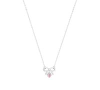 s.Oliver Kette mit Anhänger 925 Sterling Silber Mädchen Kinder Halsschmuck, mit Zirkonia synth., 37+3 cm, Rosa, Schleife, Kommt in Schmuck Geschenk Box, 2039715