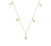 s.Oliver Kette mit Anhänger für Damen, 925 Sterling Silber, mit Süßwasserzuchtperle, 42+3 cm, gold, Geschenkidee, kommt in Schmuck Geschenk Box, 2040597