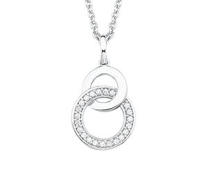 s.Oliver Kette mit Anhänger aus Edelstahl/925 Sterling Silber für Damen, Halsschmuck, mit Kristall, Kommt in Schmuck Geschenk Box