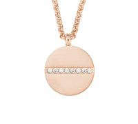 s.Oliver Kette mit Anhänger Edelstahl Damen Halsschmuck, mit Zirkonia synth., 42+3 cm, Roséfarben, Kommt in Schmuck Geschenk Box, 2026004