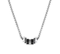 s.Oliver Kette mit Anhänger Edelstahl Herren Halsschmuck, 50+5 cm, Bicolor, Kommt in Schmuck Geschenk Box, 2034944