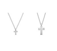 s.Oliver Kette mit Anhänger Edelstahl Herren Halsschmuck, 50 cm & Kette mit Anhänger Edelstahl Herren Halsschmuck, 50 cm, Silber, Kreuz, Kommt in Schmuck Geschenk Box, 2024253