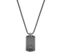 s.Oliver Halskette Dog Tag/Polarstern 2036846 Edelstahl 60 cm Grau Herren