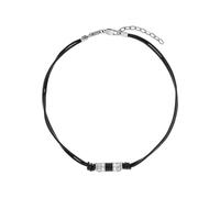 s.Oliver Kette mit Anhänger Edelstahl Leder Herren Halsschmuck, 45+5 cm, Silber, Kommt in Schmuck Geschenk Box, 2038006