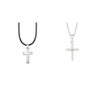 s.Oliver Kette mit Anhänger Edelstahl Leder Jungen Kinder Halsschmuck & Kette mit Anhänger 925 Sterling Silber Mädchen Kinder Halsschmuck