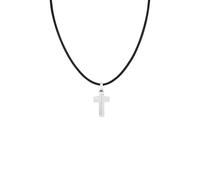 s.Oliver Leder Halskette 2024225 Kreuzanhänger Edelstahl