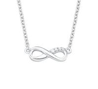 s.Oliver Kette mit Infinity-Anhänger 2017245 – 925er Sterling Silber rhodiniert, Zirkonia, Damen