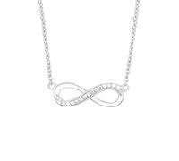s.Oliver Kette mit Infinity Anhänger für Damen, Zirkonia und 925 Sterling Silber, Rhodiniert