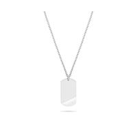 s.Oliver Herren Necklace - Halskette aus mattiertem Edelstahl mit Taganhänger - Silber - Ankerkette verstellbar bis 60 cm - wasserfest & hautfreundlich