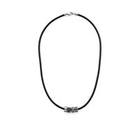 s.Oliver Herren Schmuck - Halskette & Armband aus Leder und Edelstahldetails mit Haizahnanhänger - Klassisch, Stilvoll und Maskulin - Perfekte Geschenkidee