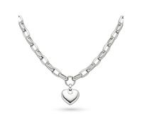 s.Oliver Halskette Chunky Heart – polierter Edelstahl, Silber, 55 cm, wasserfest, hautfreundlich