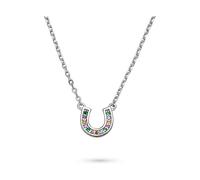 s.Oliver Halskette Mädchen - 925er Silber mit Zirkoniasteinen - Silber - Ankerkette verstellbar 36 cm - wasserfest & hautfreundlich