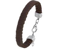 s.Oliver Kinder-Armband 18+2 cm Jungen Edelstahl Leder 20 cm - 2015009