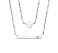 s.Oliver 2015020 Mädchen Kette Stern Silber Weiß 40 cm