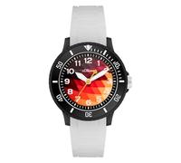 s.Oliver Kinderuhr - Rund - Schwarz - 38 mm - Uhr aus Kunststoff mit Quarzwerk am Silikonband mit Dornschließe - Analoge Armbanduhr - 5 ATM wasserdicht - Kratzfest