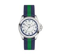 s.Oliver Jungs Armbanduhr - mit gestreiftem Canvasband