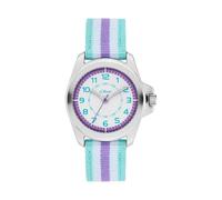 s.Oliver Kinderuhr - Rund - Silber - 32 mm - Uhr aus Metall mit Quarzwerk am Textilband mit Dornschließe - Analoge Armbanduhr - 3 ATM wasserdicht - Kratzfest