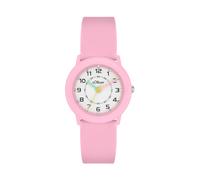 s.Oliver Kinderuhr - Rund - Rosa - 29 mm - Uhr aus Metall mit Quarzwerk am Silikonband mit Dornschließe - Analoge Armbanduhr - 3 ATM wasserdicht - Kratzfest