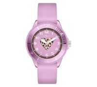 s.Oliver Kinderuhr - Rund - Lila - 38 mm - Uhr aus Kunststoff mit Quarzwerk am Silikonband mit Dornschließe - Analoge Armbanduhr - 5 ATM wasserdicht - Kratzfest