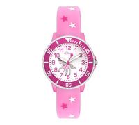 s.Oliver Kinderuhr - Rund - Rosa - 38 mm - Uhr aus Kunststoff mit Quarzwerk am Silikonband mit Dornschließe - Analoge Armbanduhr - 5 ATM wasserdicht - Kratzfest