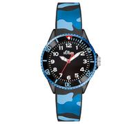 s.Oliver Kinderuhr - Rund - Schwarz - 38 mm - Uhr aus Kunststoff mit Quarzwerk am Silikonband mit Dornschließe - Analoge Armbanduhr - 5 ATM wasserdicht - Kratzfest