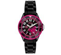 s.Oliver Kinderuhr - Rund - Schwarz - 38 mm - Uhr aus Kunststoff mit Quarzwerk am Silikonband mit Dornschließe - Analoge Armbanduhr - 5 ATM wasserdicht - Kratzfest