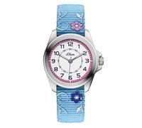 s.Oliver Kinderuhr - Rund - Silber - 32 mm - Uhr aus Metall mit Quarzwerk am Textilband mit Dornschließe - Analoge Armbanduhr - 3 ATM wasserdicht - Kratzfest