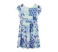 Kurzes Viskose-Kleid mit Flügelärmeln und Rückenausschnitt 98 blau|mehrfarbig 2163424.01A1.98