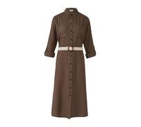 s.Oliver Hemdblusenkleid im Relaxed Fit mit geflochtenem Gürtel Mokka 42