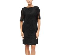 Kleid mit U-Boot-Ausschnitt und Chiffon-Wellen-Muster 44 schwarz 2181244.9999.44