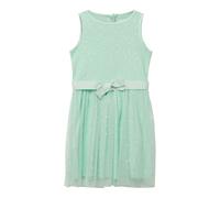 Kurzes Kleid mit silbernen Punkten und Gürtel 104 türkis 2176011.71A2.104