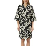 Blusenkleid S.OLIVER, Damen, Gr. 44, N-Gr, schwarz aop, Web, Obermaterial: 84% Viskose, 16% Polyamid, bedruckt, kniefrei, V-Ausschnitt, breiter Bund, Kleider Blusenkleid, mit seitlichen Eingrifftasche