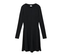 Kurzes Kleid aus Rippware mit Teilungsnähten 176 schwarz 2169212.9999.176