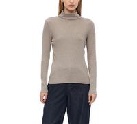 Rollkragenshirt S.OLIVER, Damen, Gr. 44, beige (taupe), Jersey, Obermaterial: 100% Baumwolle, slim fit normal, ohne Ausschnitt, Shirts, Köpernahe Passform (94896166-44) taupe