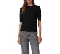 Kurzärmeliger Strickpullover aus Viskosemix 38 schwarz 2173387.9999.38