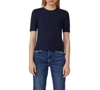 Kurzärmeliger Strickpullover mit Rippbündchen im Slim Fit 40 blau 2168717.5141.40