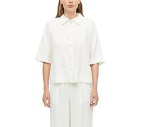 s.Oliver Hemdbluse 55124028 Leinenmix Kurzarm mit Knopfleiste Rundhals Weiß Gr. 42
