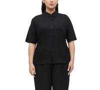 Kurzarmbluse aus weichem Leinenmix 52 schwarz 2182841.9999.52