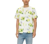 Kurzarmhemd aus Viskosemix mit All-over-Print XL weiß