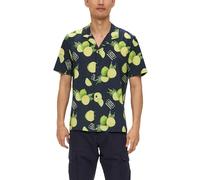 s.Oliver RED LABEL Resort Fit Freizeithemd mit Motiv- und Statement-Print in Dunkelblau, Größe L
